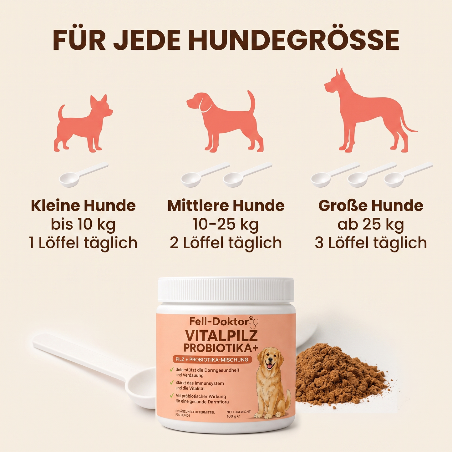 Hunde Vitalpulver für starke Abwehr & gesunde Verdauung